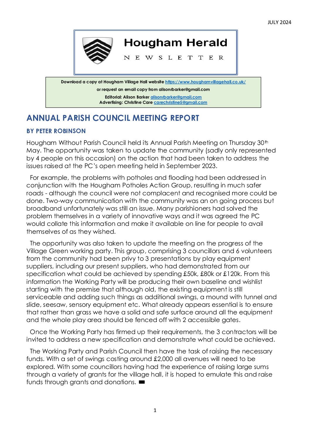 Newsletter for July 2024