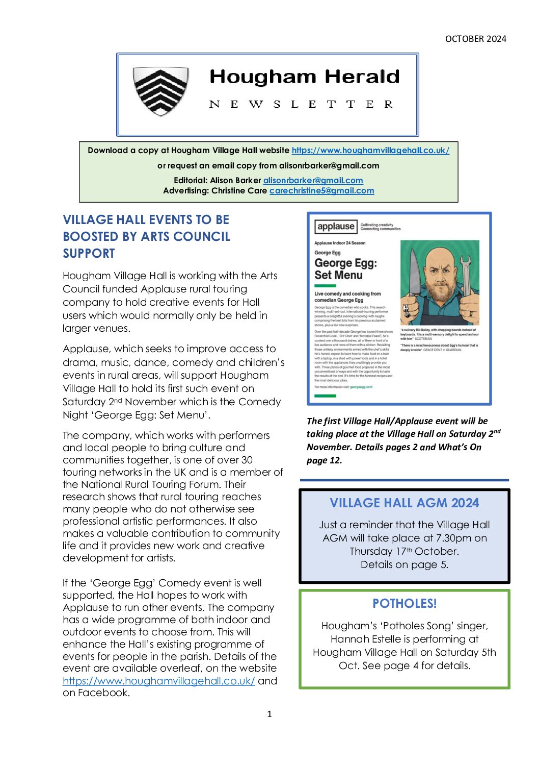 Newsletter for October 2024